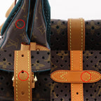 Louis Vuitton Saumur PM Monogram Perfoux Turquoise Brown — view 8