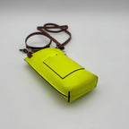 Loewe Shoulder Bag Gate Pocket Pouch Smiley Wink Yellow Brown Leather — view 7