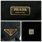 Prada Vitello Daino Tessuto Black Leather Nylon Shoulder Bag — view 4