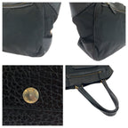Prada Vitello Daino Tessuto Black Leather Nylon Shoulder Bag — view 6