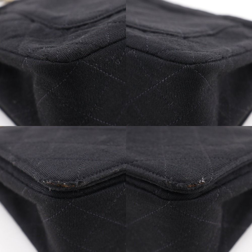Chanel Chain Shoulder Quilted Cotton Black Bag — view 4