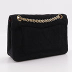 Chanel Chain Shoulder Quilted Cotton Black Bag — view 3