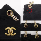 Chanel Chain Shoulder Quilted Cotton Black Bag — view 8