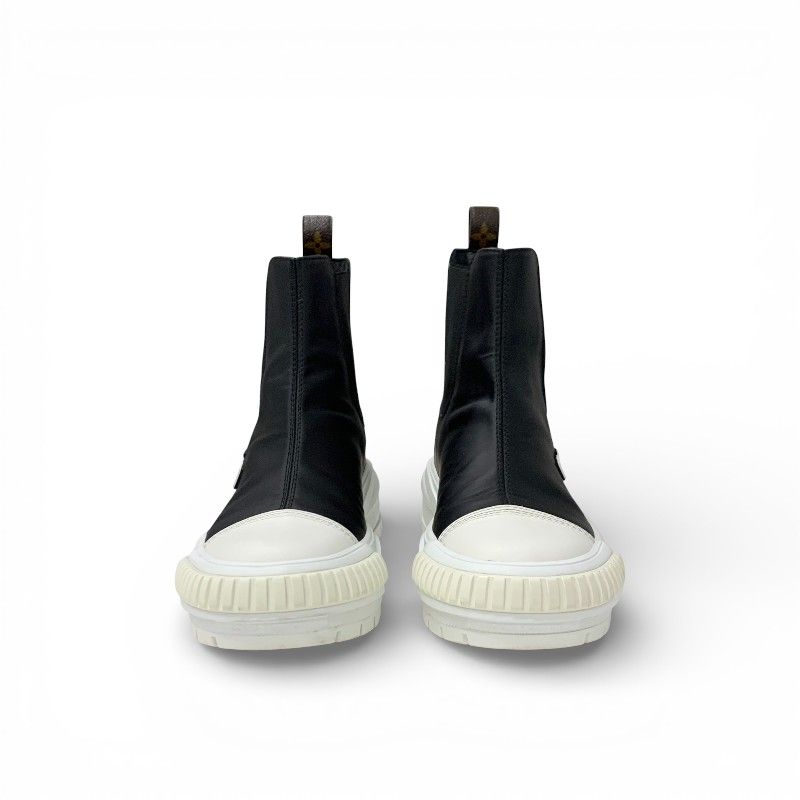 Louis Vuitton Squad Line Monogram Boots Short Shoes Leather Black White Logo — view 2