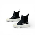 Louis Vuitton Squad Line Monogram Boots Short Shoes Leather Black White Logo — view 3