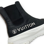 Louis Vuitton Squad Line Monogram Boots Short Shoes Leather Black White Logo — view 9