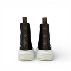 Louis Vuitton Squad Line Monogram Boots Short Shoes Leather Black White Logo — view 5