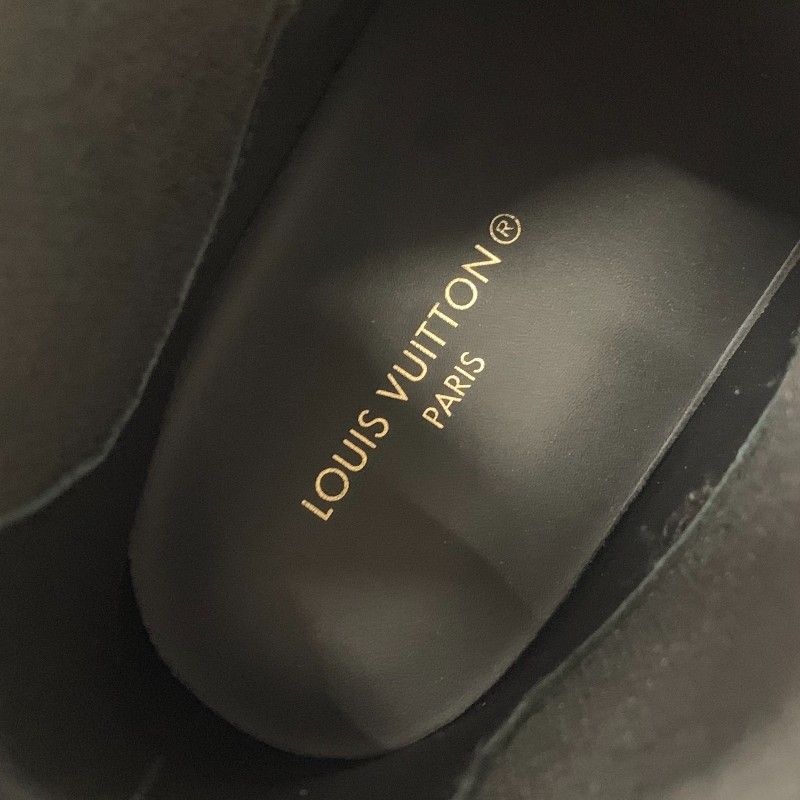 Louis Vuitton Squad Line Monogram Boots Short Shoes Leather Black White Logo — view 7