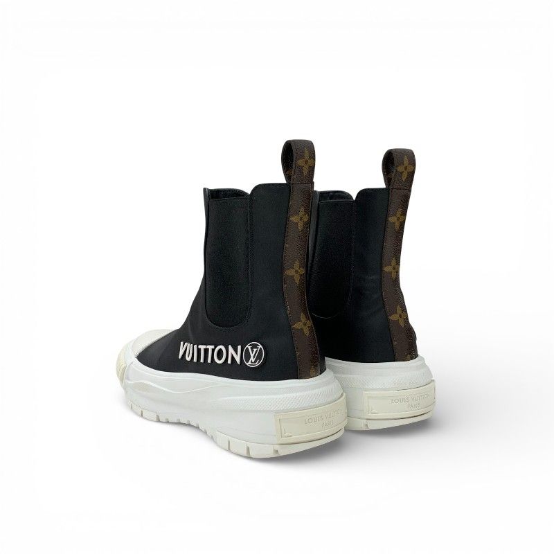 Louis Vuitton Squad Line Monogram Boots Short Shoes Leather Black White Logo — view 4