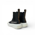 Louis Vuitton Squad Line Monogram Boots Short Shoes Leather Black White Logo — view 4