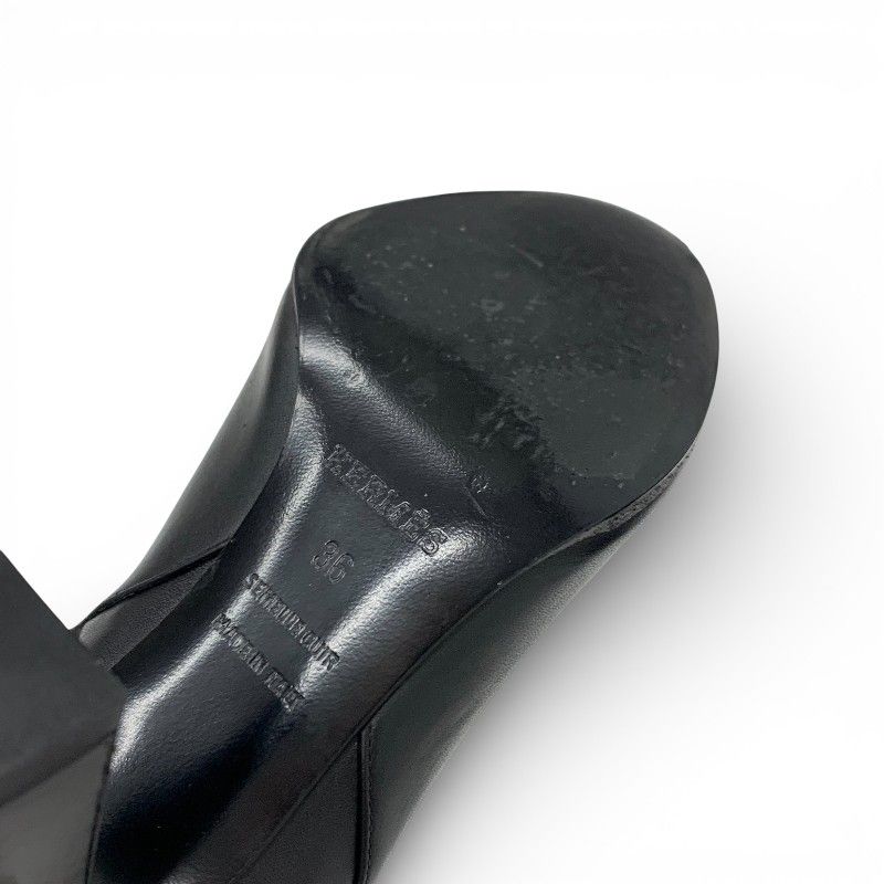 Hermes Short Boots Shoes Leather Black Silver Kelly — view 8