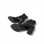 Hermes Short Boots Shoes Leather Black Silver Kelly — view 6