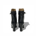 Hermes Short Boots Shoes Leather Black Silver Kelly — view 5