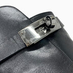 Hermes Short Boots Shoes Leather Black Silver Kelly — view 9