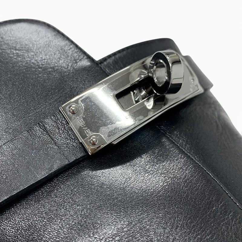 Hermes Short Boots Shoes Leather Black Silver Kelly — view 9