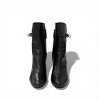 Hermes Short Boots Shoes Leather Black Silver Kelly — view 2