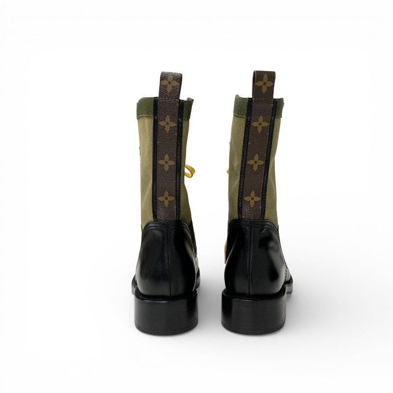Louis Vuitton Metropolis Line Monogram Boots Short Shoes Leather Canvas Black — view 5