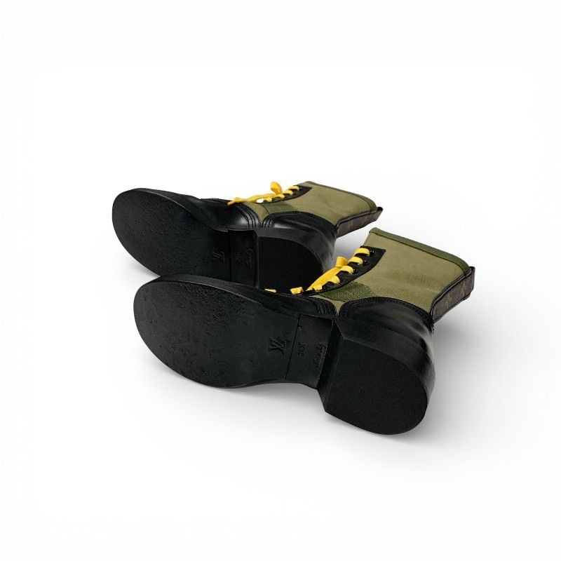 Louis Vuitton Metropolis Line Monogram Boots Short Shoes Leather Canvas Black — view 6