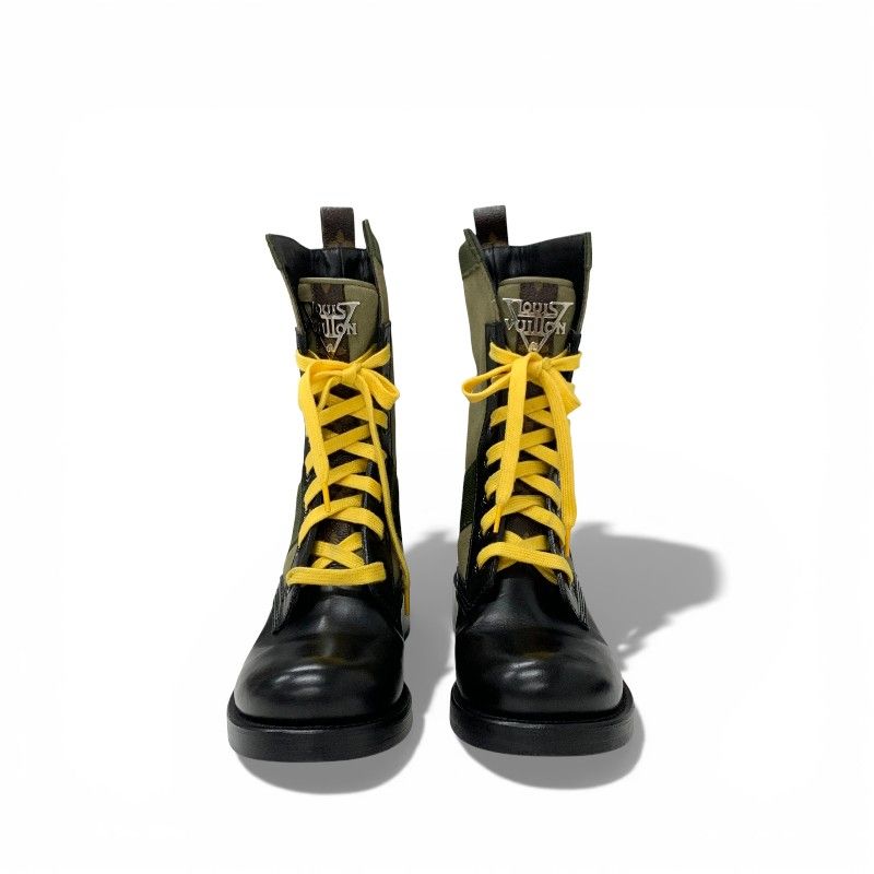 Louis Vuitton Metropolis Line Monogram Boots Short Shoes Leather Canvas Black — view 2