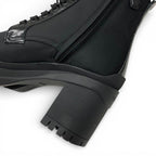 Prada Re-Nylon Short Boots Shoes Leather Black Triangle Logo — view 9