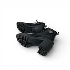 Prada Re-Nylon Short Boots Shoes Leather Black Triangle Logo — view 6