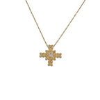 Saint Laurent Yves Cross Necklace Pendant 18k Yellow Gold Diamond YSL — view 2