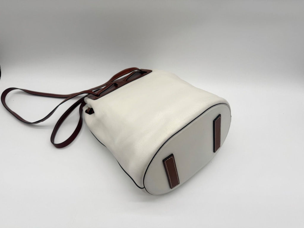 Loewe Shoulder Bag Lazo Bucket Leather White Brown — view 7