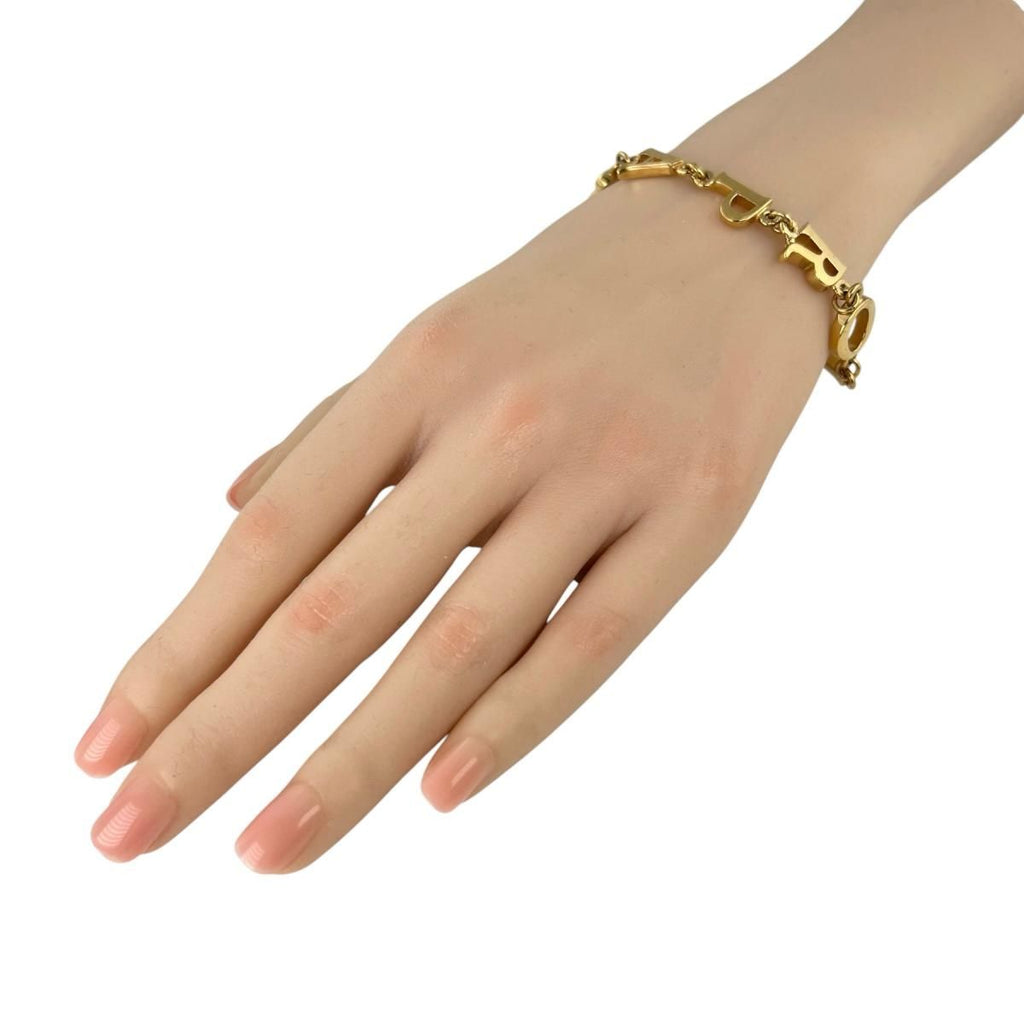 Dior Chain Bracelet Logo Paris Gold — view 2