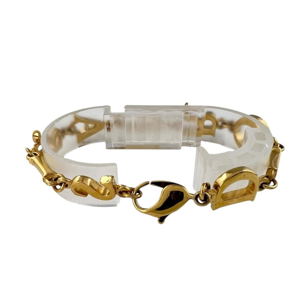 Dior Chain Bracelet Logo Paris Gold — view 7