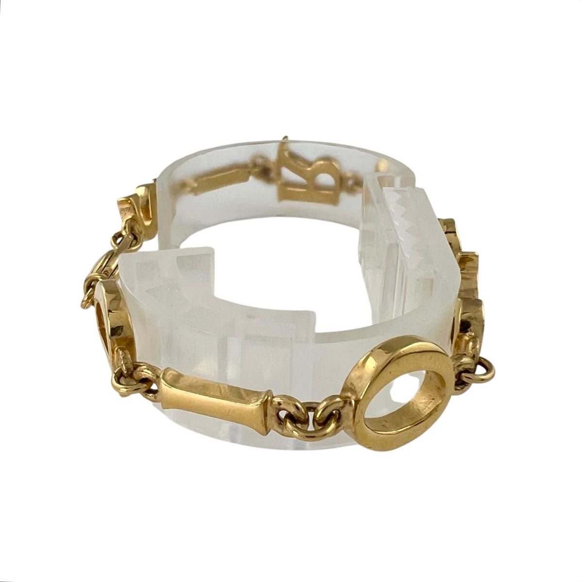 Dior Chain Bracelet Logo Paris Gold — view 5