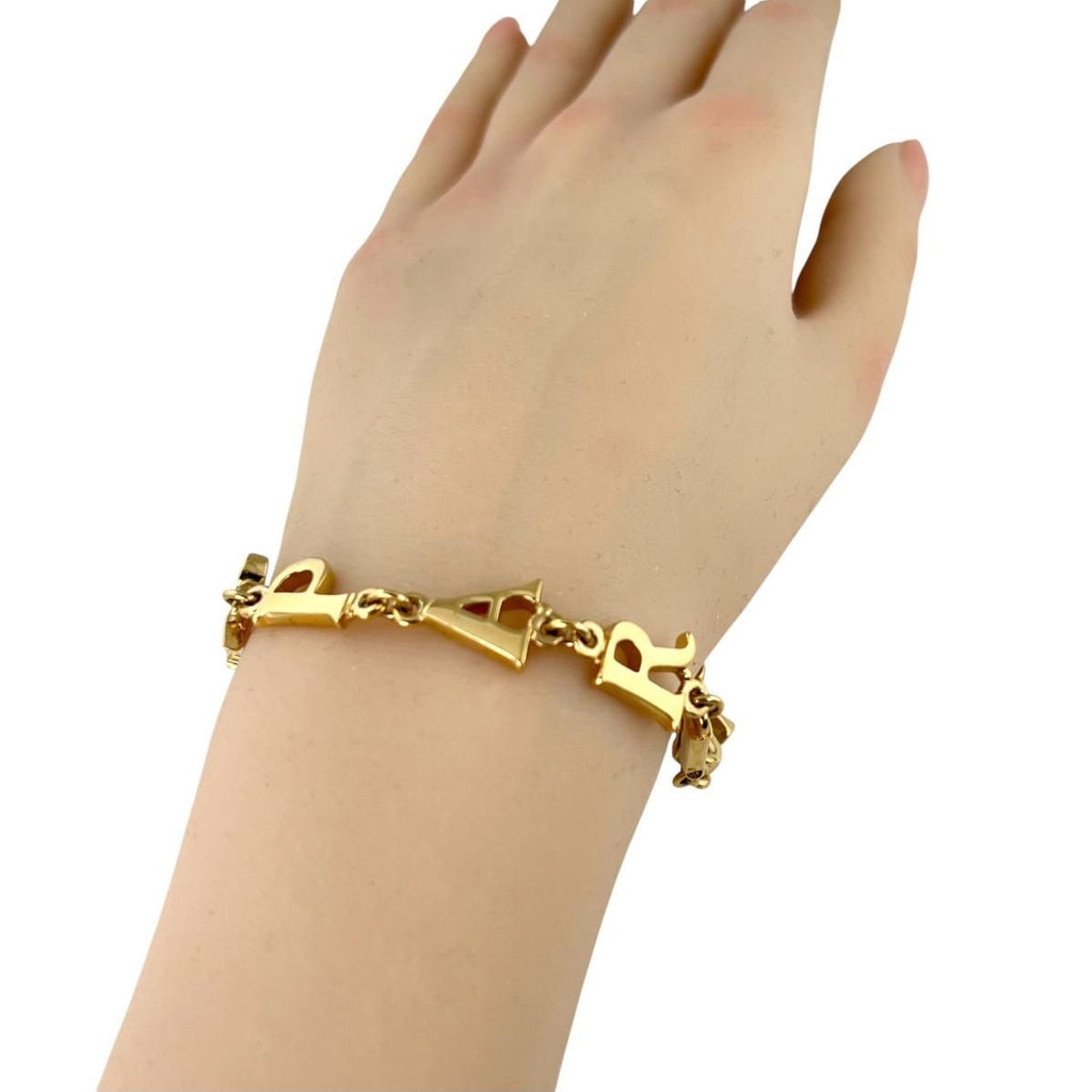 Dior Chain Bracelet Logo Paris Gold — view 8