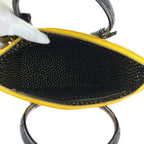 Louis Vuitton Lockit MM Jaune Yellow Black Patent Leather Handbag — view 9