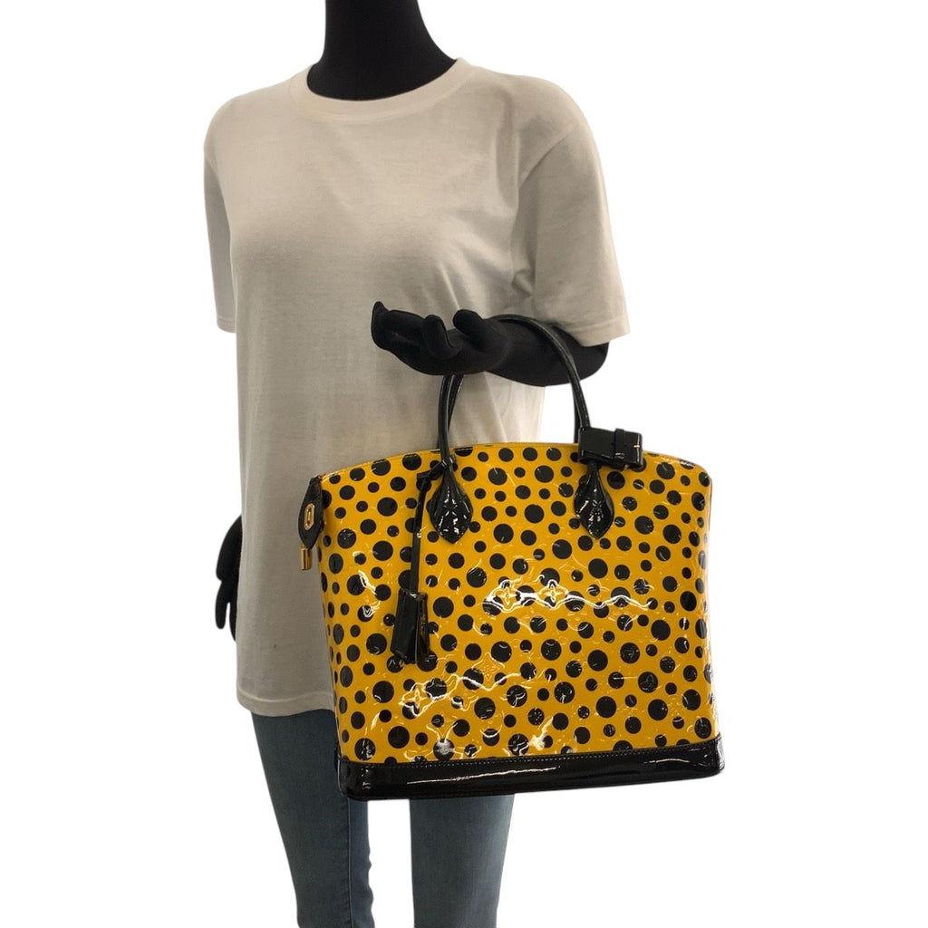 Louis Vuitton Lockit MM Jaune Yellow Black Patent Leather Handbag — view 7