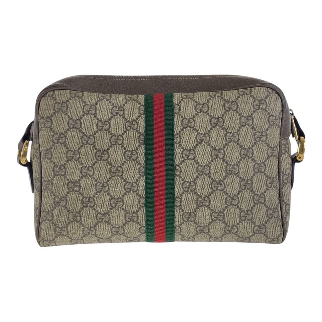 Gucci Sherry Line Ophidia Beige GG Supreme Canvas Leather Shoulder Bag — view 2