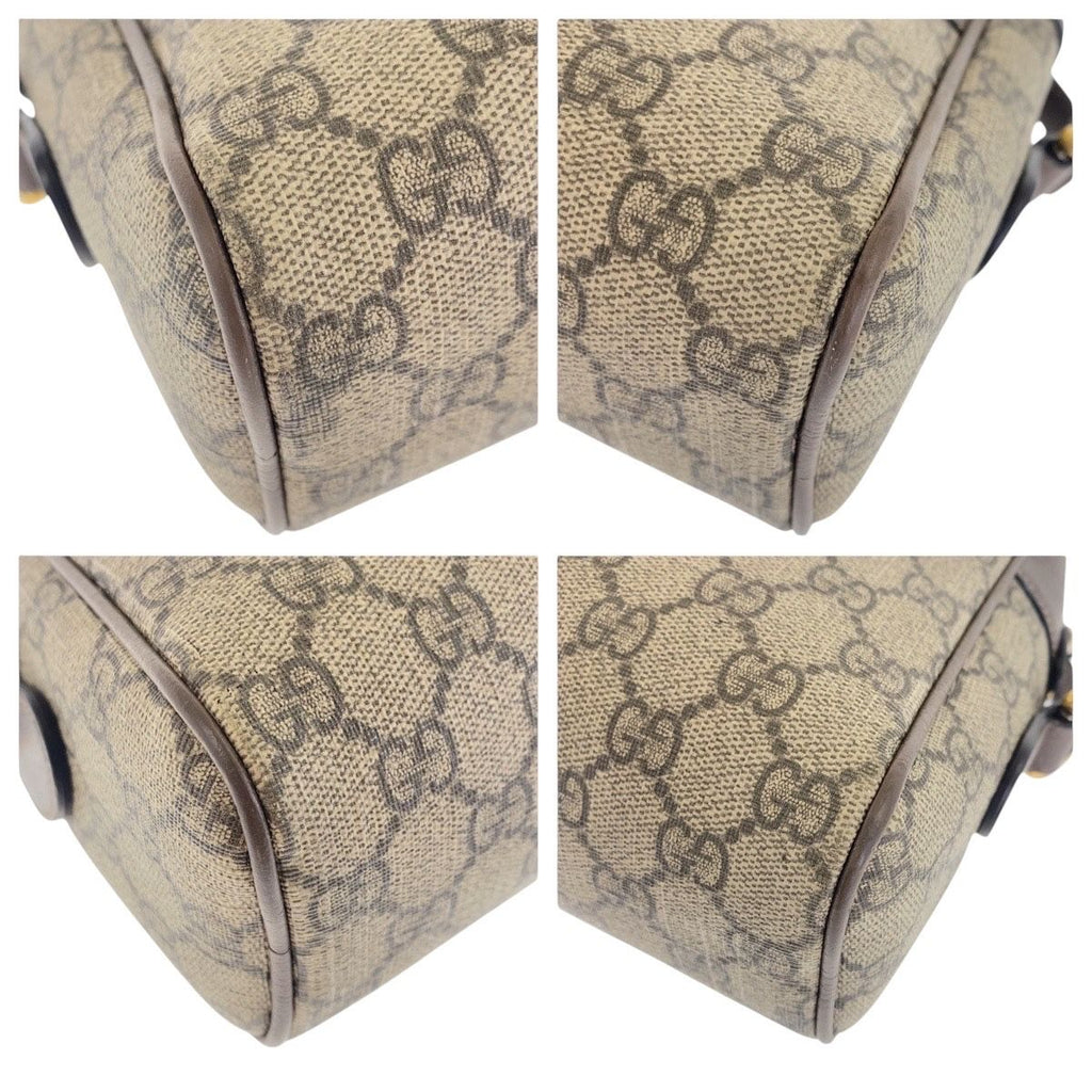 Gucci Sherry Line Ophidia Beige GG Supreme Canvas Leather Shoulder Bag — view 3