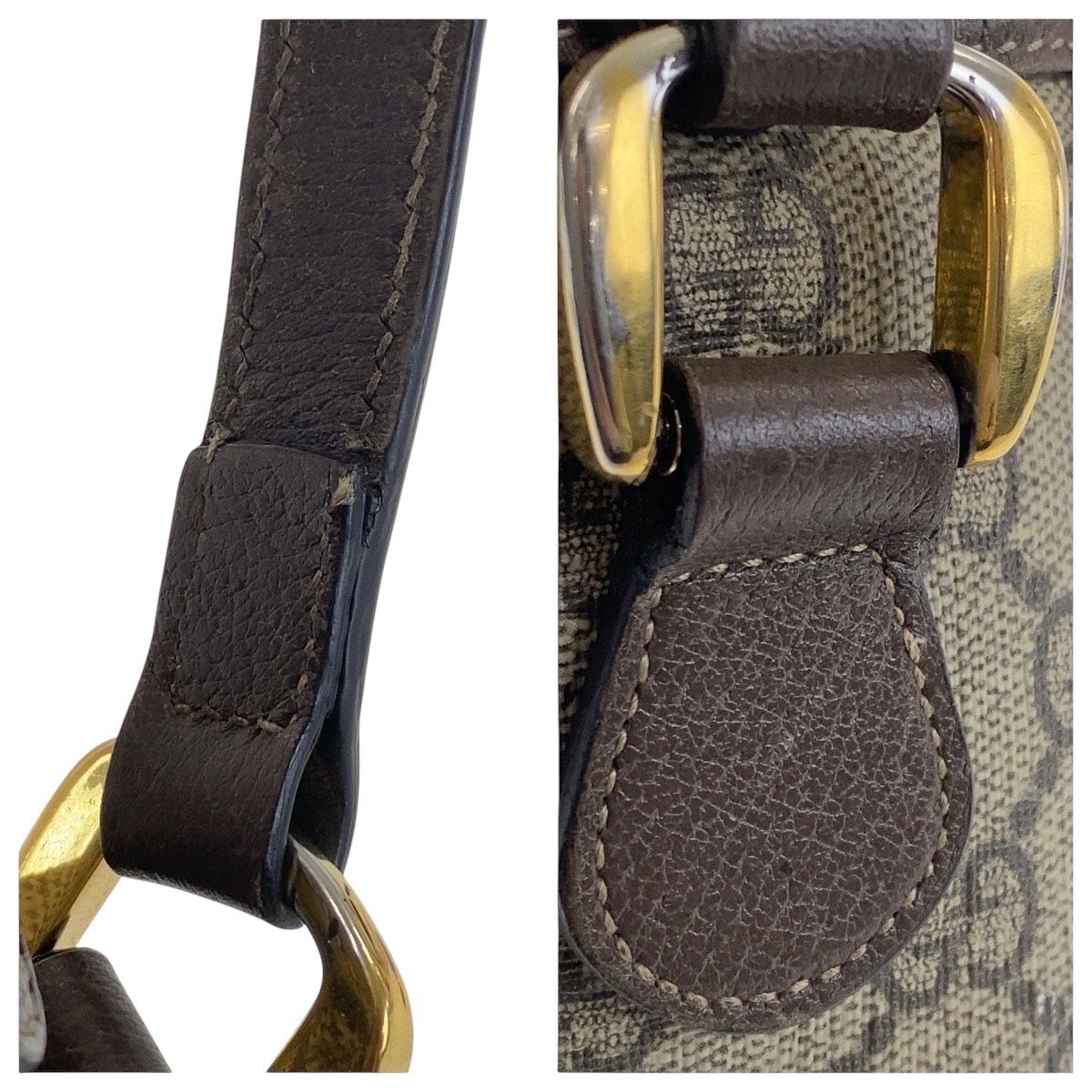 Gucci Sherry Line Ophidia Beige GG Supreme Canvas Leather Shoulder Bag — view 6