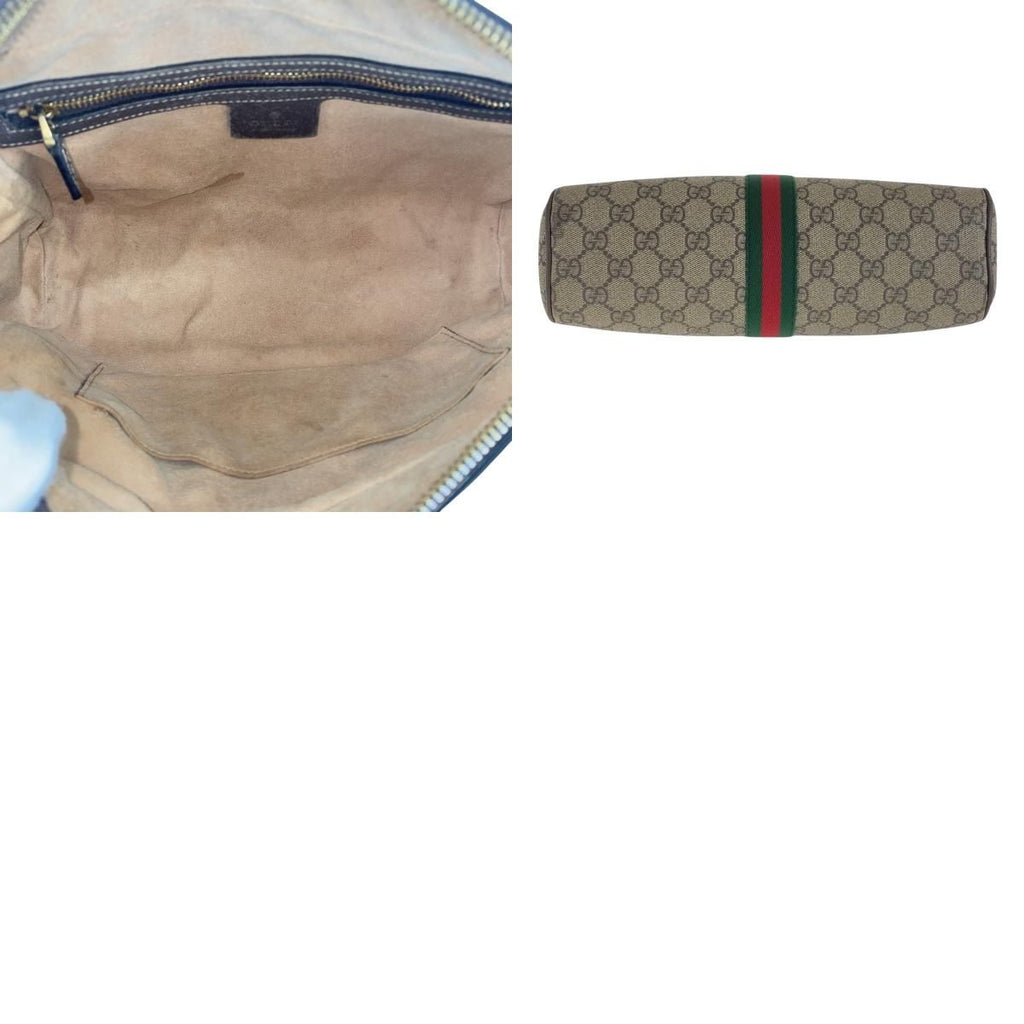 Gucci Sherry Line Ophidia Beige GG Supreme Canvas Leather Shoulder Bag — view 9
