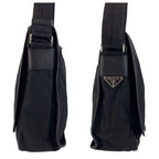Prada Tessuto Black Silver Nylon Shoulder Bag — view 7