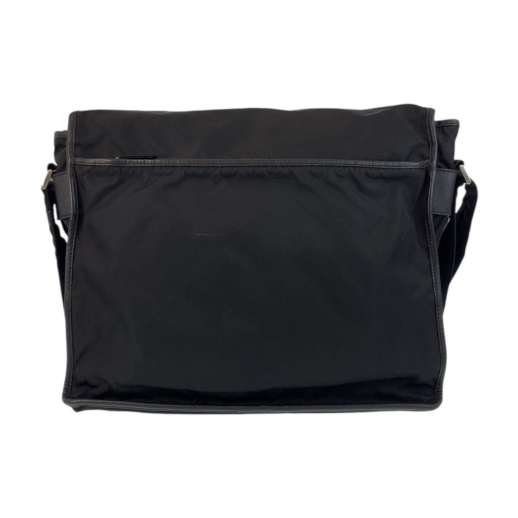 Prada Tessuto Black Silver Nylon Shoulder Bag — view 2