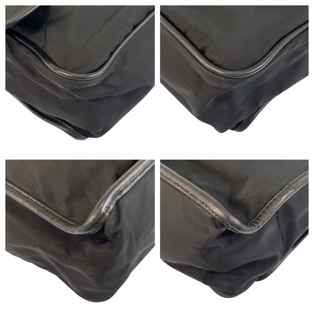 Prada Tessuto Black Silver Nylon Shoulder Bag — view 3