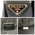 Prada Tessuto Black Silver Nylon Shoulder Bag — view 4