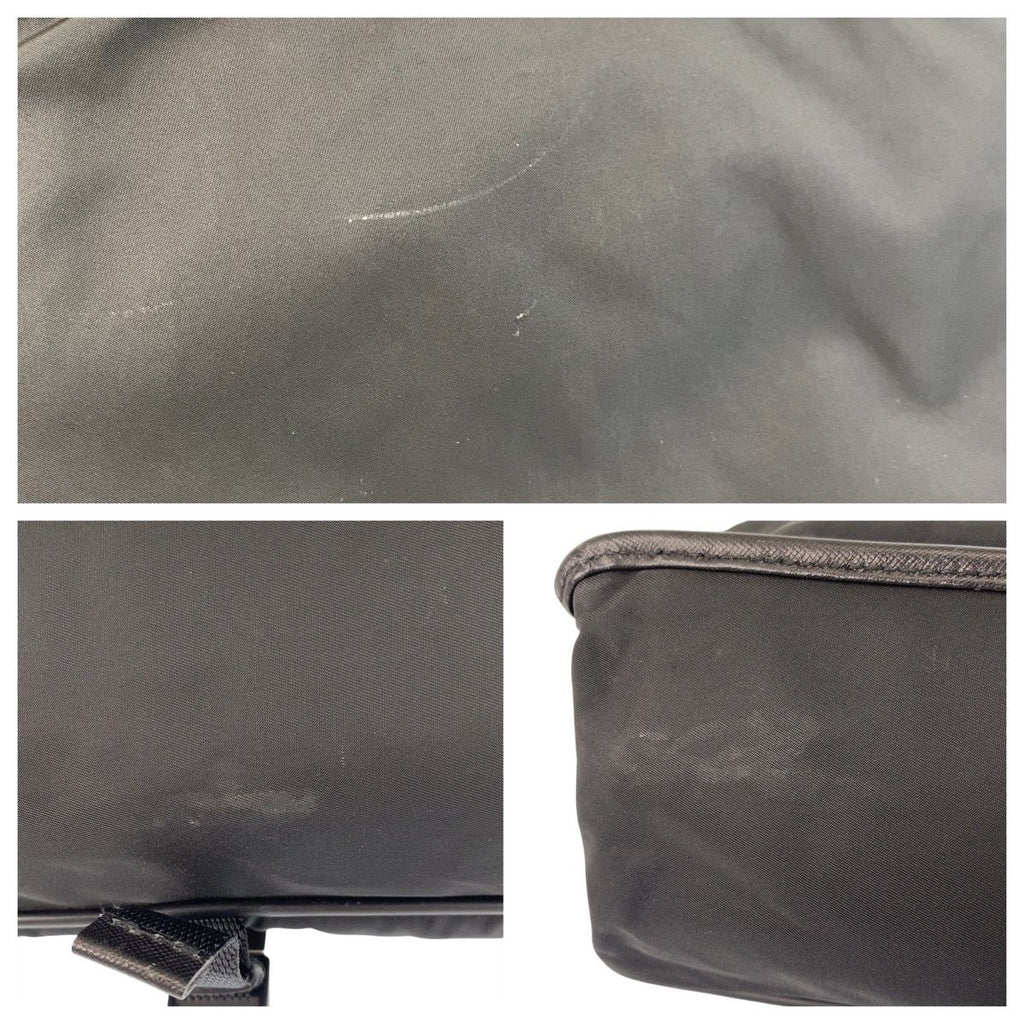 Prada Tessuto Black Silver Nylon Shoulder Bag — view 5