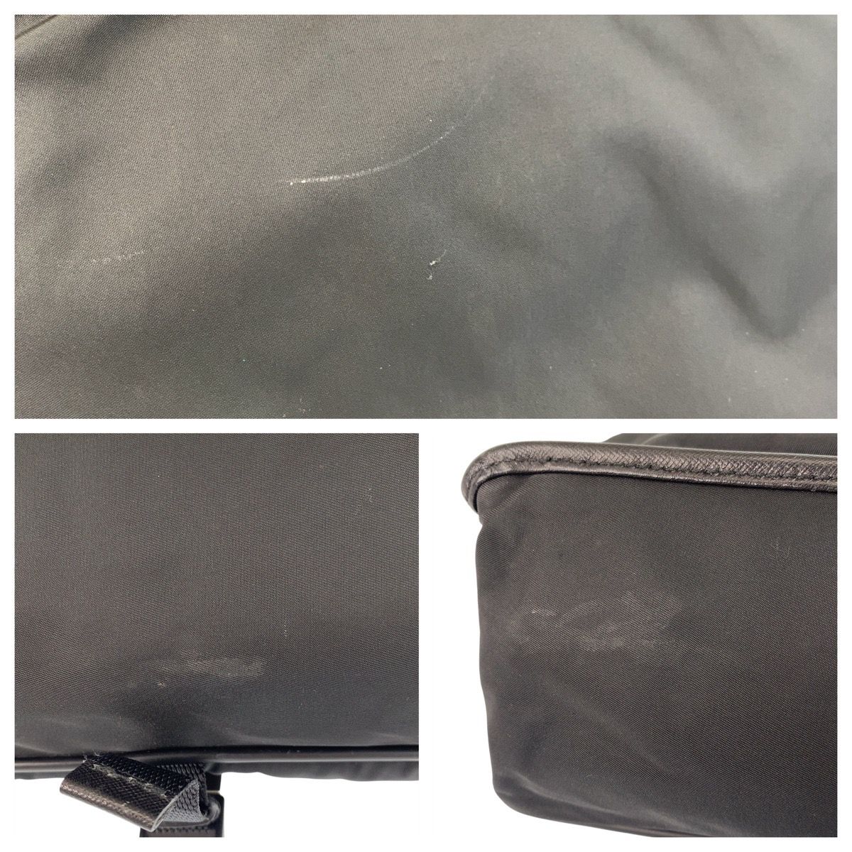 Prada Tessuto Black Silver Nylon Shoulder Bag — view 5