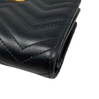 Gucci Bifold Wallet Double Quilted Leather Logo Black Gold — view 4