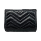 Gucci Bifold Wallet Double Quilted Leather Logo Black Gold — view 2