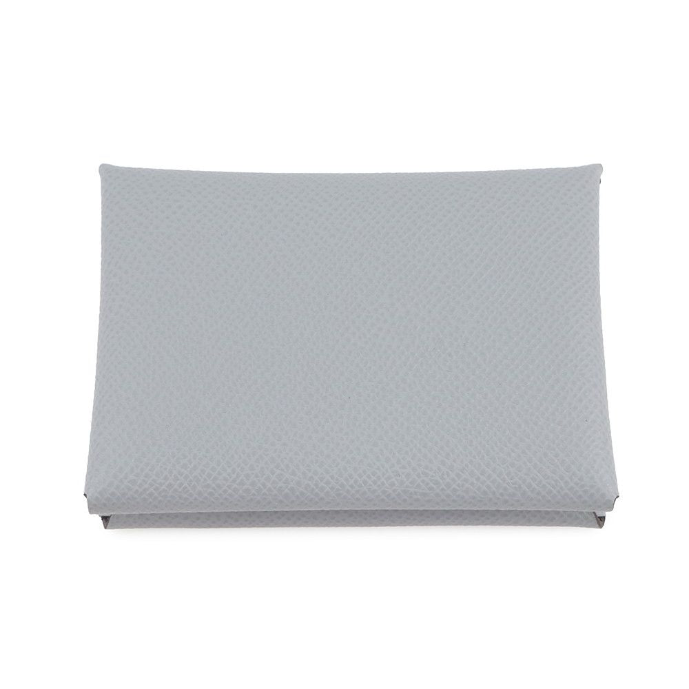 Hermes Coin Case Calvi Duo Gris Perle Silver Epsom — view 3