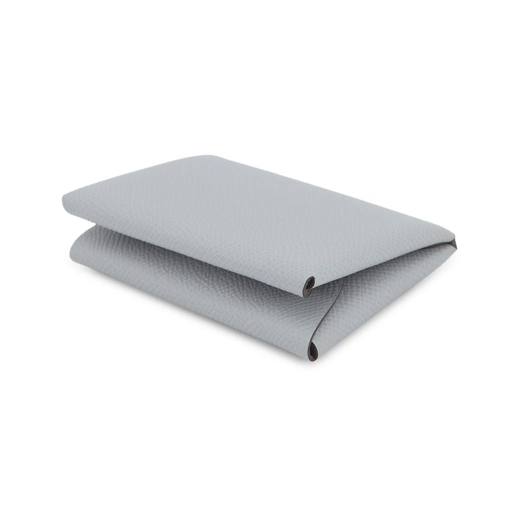 Hermes Coin Case Calvi Duo Gris Perle Silver Epsom — view 2