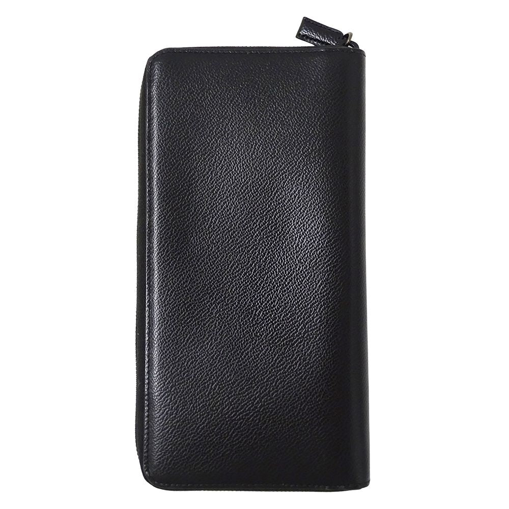 Prada Wallet Leather Black Zip Around Logo — view 2