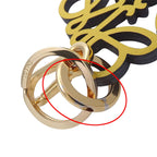 Loewe Key Ring Key Holder Bag Charm Anagram Leather Yellow — view 9