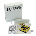 Loewe Key Ring Key Holder Bag Charm Anagram Leather Yellow — view 5